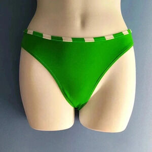 Hula Honey Green & White Super Cute Retro Swim Bikini Bottom NWT Size S